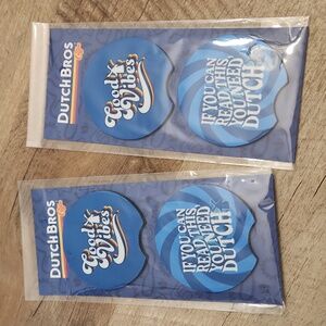 2 Dutch Bros Car Coasters